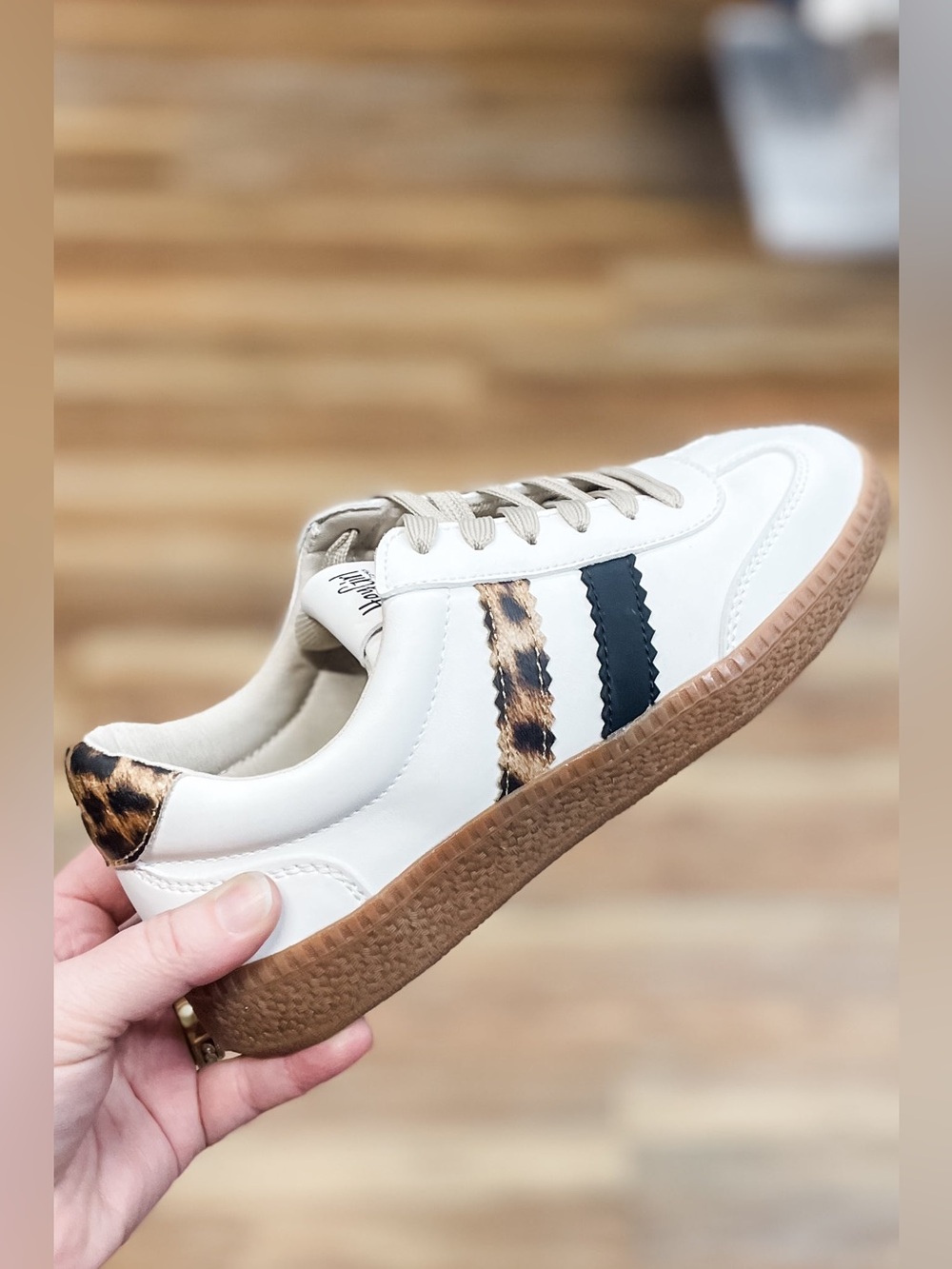 Corkys Footwear Heads Up Low Top Fashion Sneaker White Leopard Combo 2 Stripe